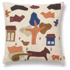 Coussin Village | Blanc cassé