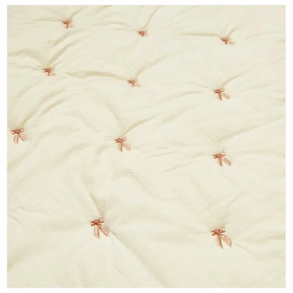 Couverture brodée Bows | Rose