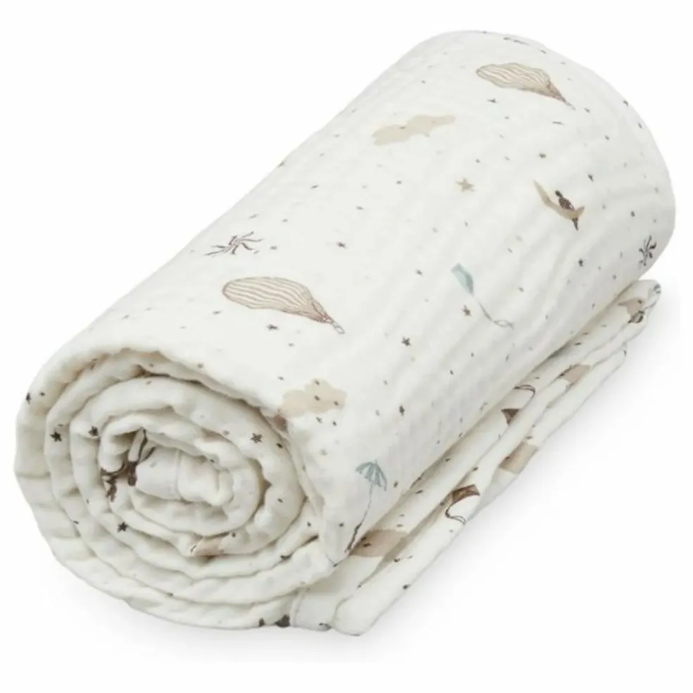 Couverture en mousseline Dreamland | Bleu ciel