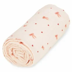 Couverture en mousseline Bows | Rose pâle