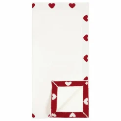Couverture Maille Cœurs Coton Bio | Ecru