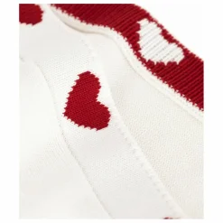 Couverture Maille Cœurs Coton Bio | Ecru