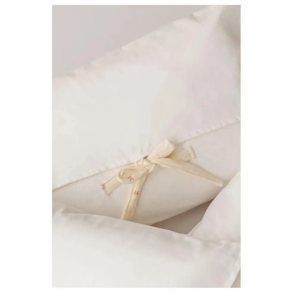 Couverture matelassée Ribbon en coton bio | Ecru