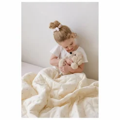 Couverture matelassée Ribbon en coton bio | Ecru