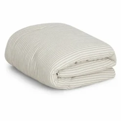 Couverture matelassée Stripe Anjou en coton bio | Gris clair
