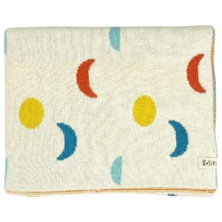Couverture Moon Phases Coton Bio | Ecru