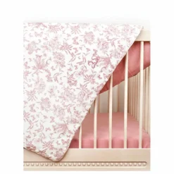 Couverture Toile de Jouy | Rose pêche
