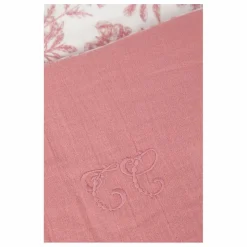 Couverture Toile de Jouy | Rose pêche