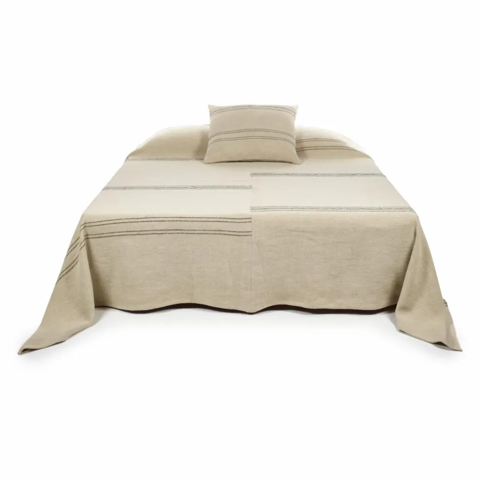 Couvre lit Moroccan Stripe - 260x240 cm | Ecru