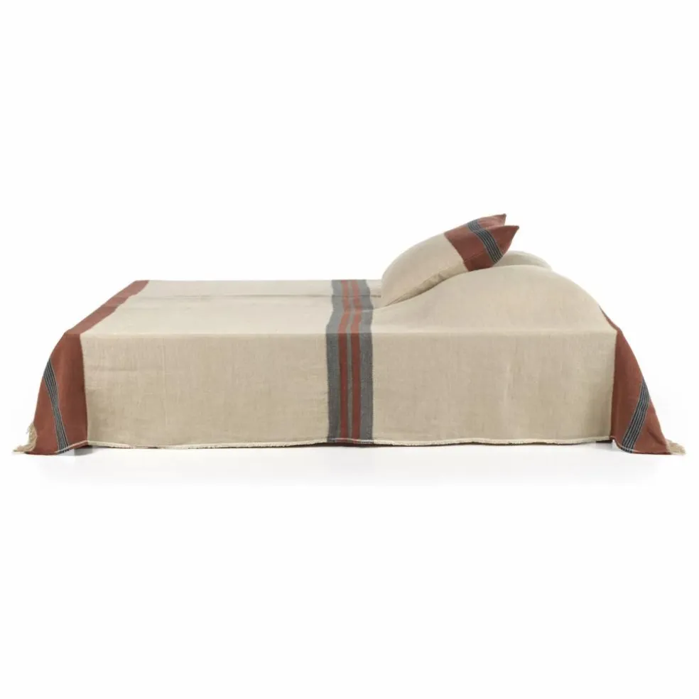 Couvre-lit en lin Sienna | Marron