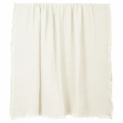 Couvre-lit en voile de coton Vanly | Ivoire