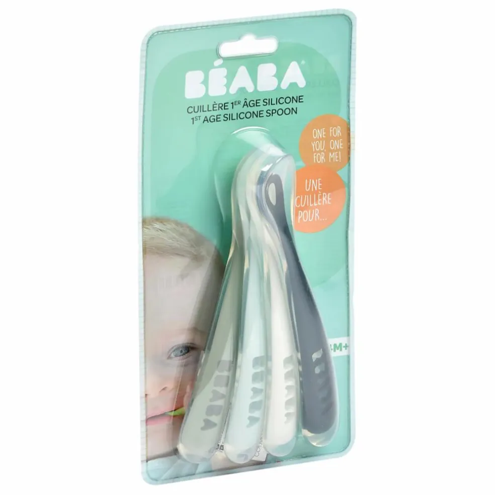 Cuillère 1er âge soft en silicone - Lot de 4