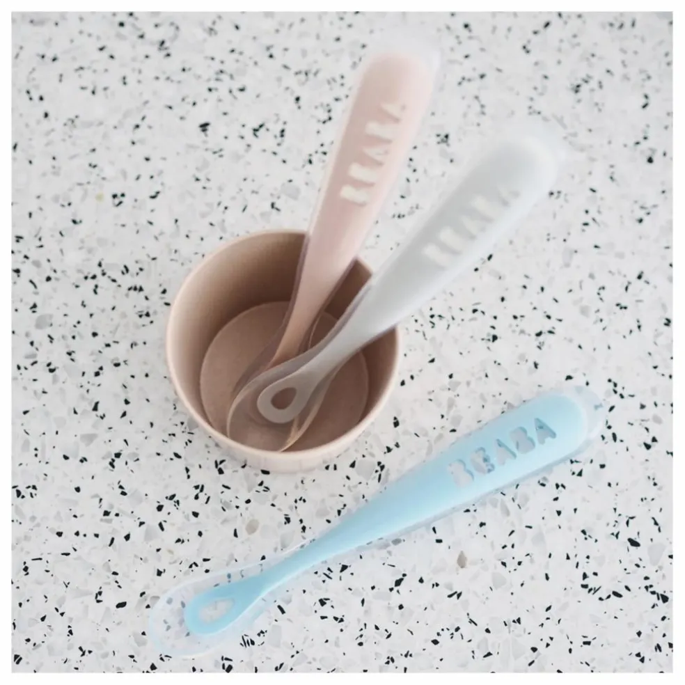 Cuillère 1er âge soft en silicone | Rose pâle