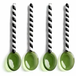 Cuillères en verre Duet - Set de 4 | Vert