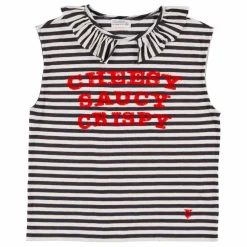 Débardeur Natalie Cheesy Saucy Crispy Rayé Coton Flamé | Noir