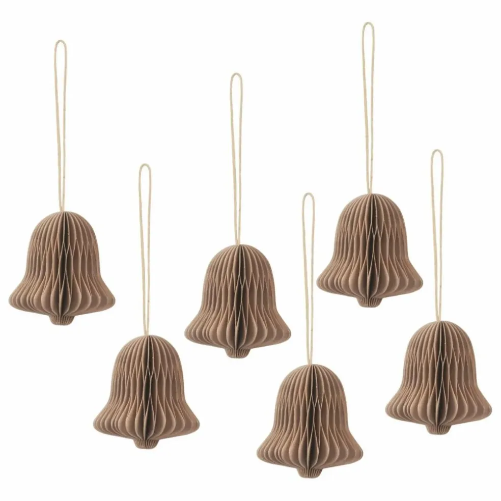 Décoration de Noël en papier Cloche - Set de 6 | Marron
