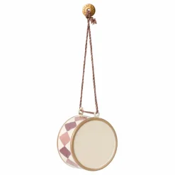 Décoration de Noël Tambour en métal | Rose