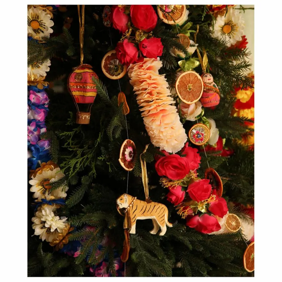 Décoration de Noël Tinsel | Jaune
