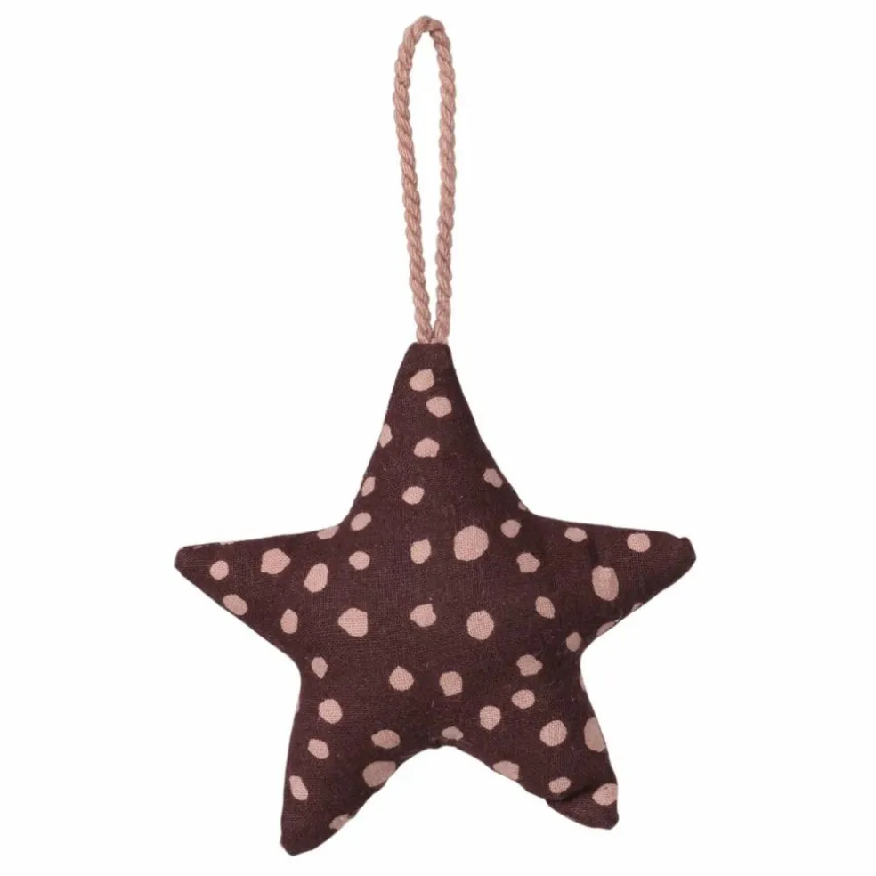 Décoration de Noël étoile en coton | Marron