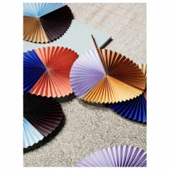 Décoration murale éventail Saba en papier | Bleu ciel