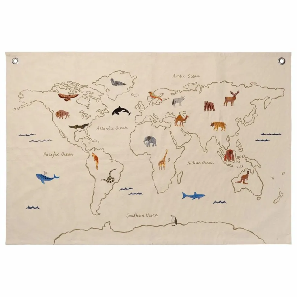 Décoration murale World en coton