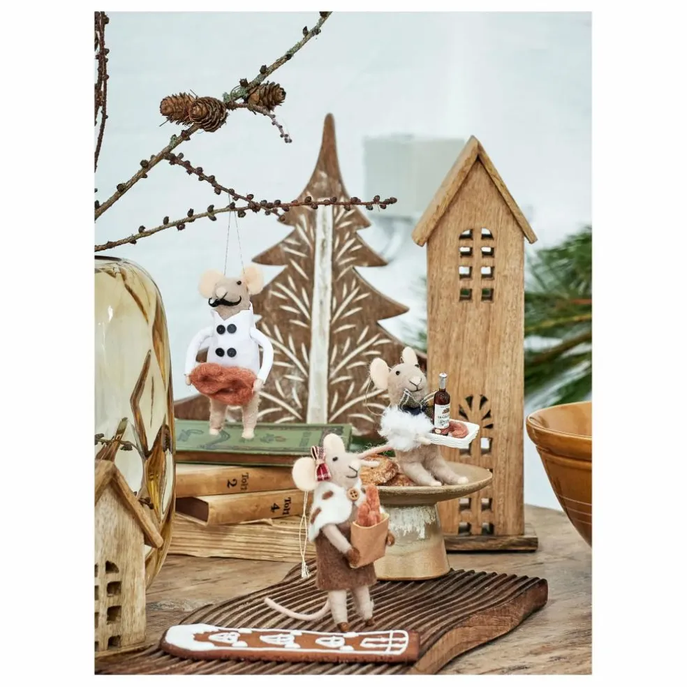 Décoration souris à suspendre en laine Peo - Set de 3 | Multicolore