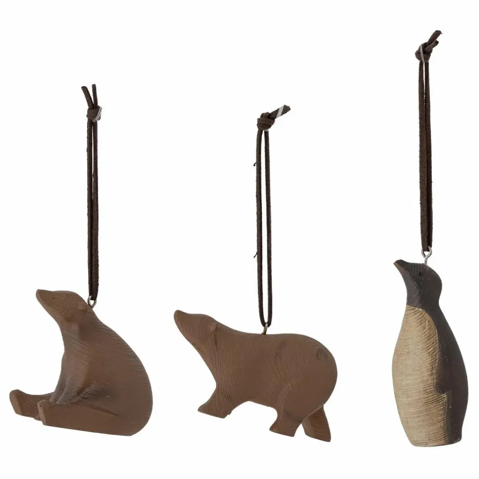 Décorations de Noël Berg - Lot de 3 | Marron