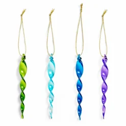 Décorations de Noël stalactite en verre - set de 4 | Lilas