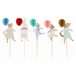 Décorations pour gâteau d'anniversaire Animal Friends - Set de 5