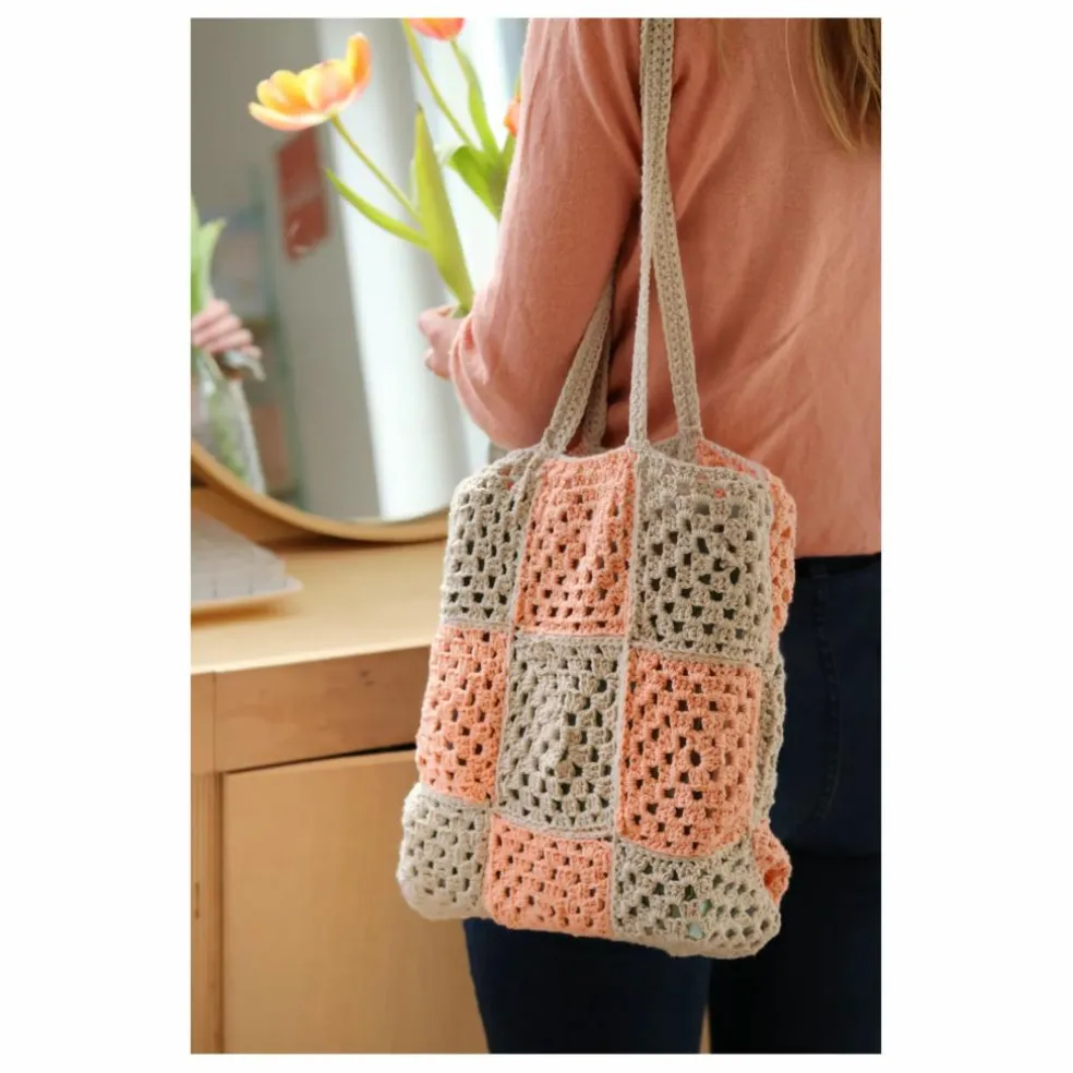 DIY Mon sac granny squares | Rose pêche