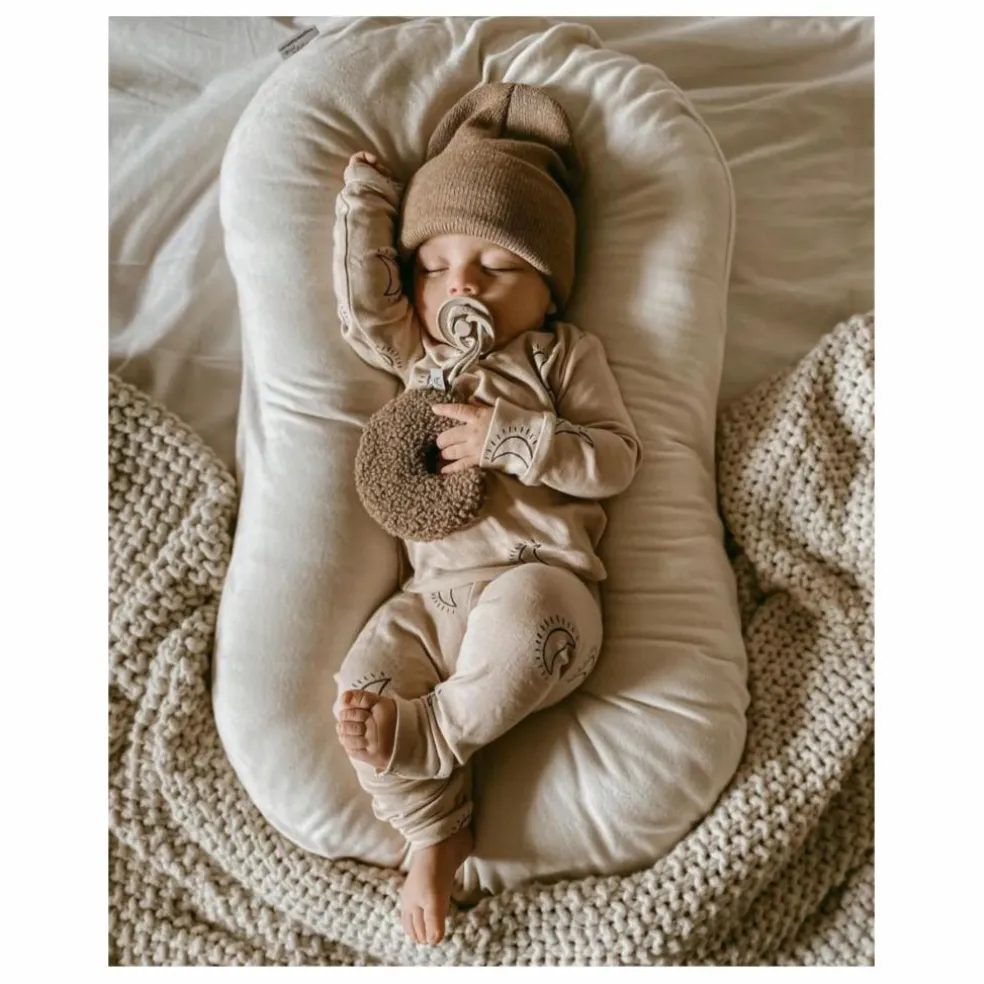 Doudou attache tétine lune | Brun