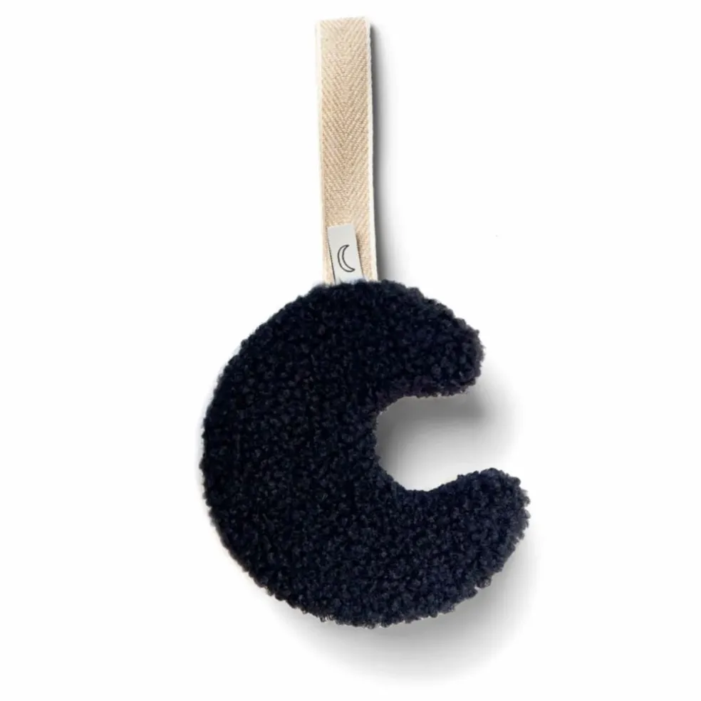 Doudou attache tétine lune | Noir