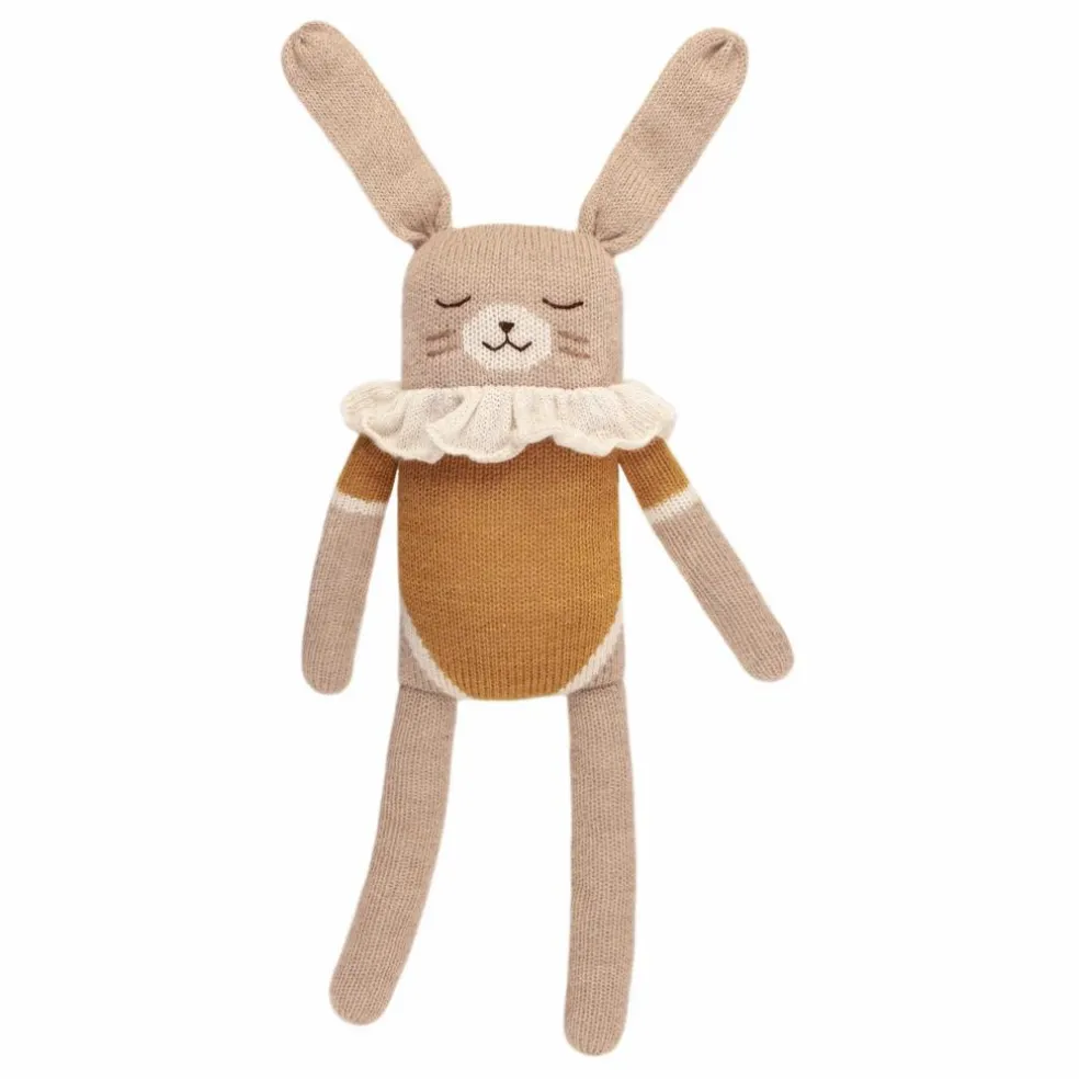 Doudou grand Lapin pyjama | Ocre