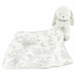Doudou lange Augustin le lapin Toile de Jouy | Gris clair