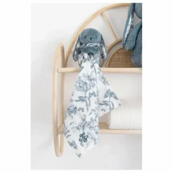 Doudou lange Augustin le lapin Toile de Jouy | Bleu