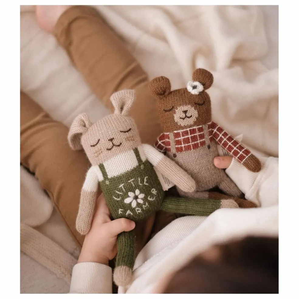 Doudou Lapin fermier | Vert