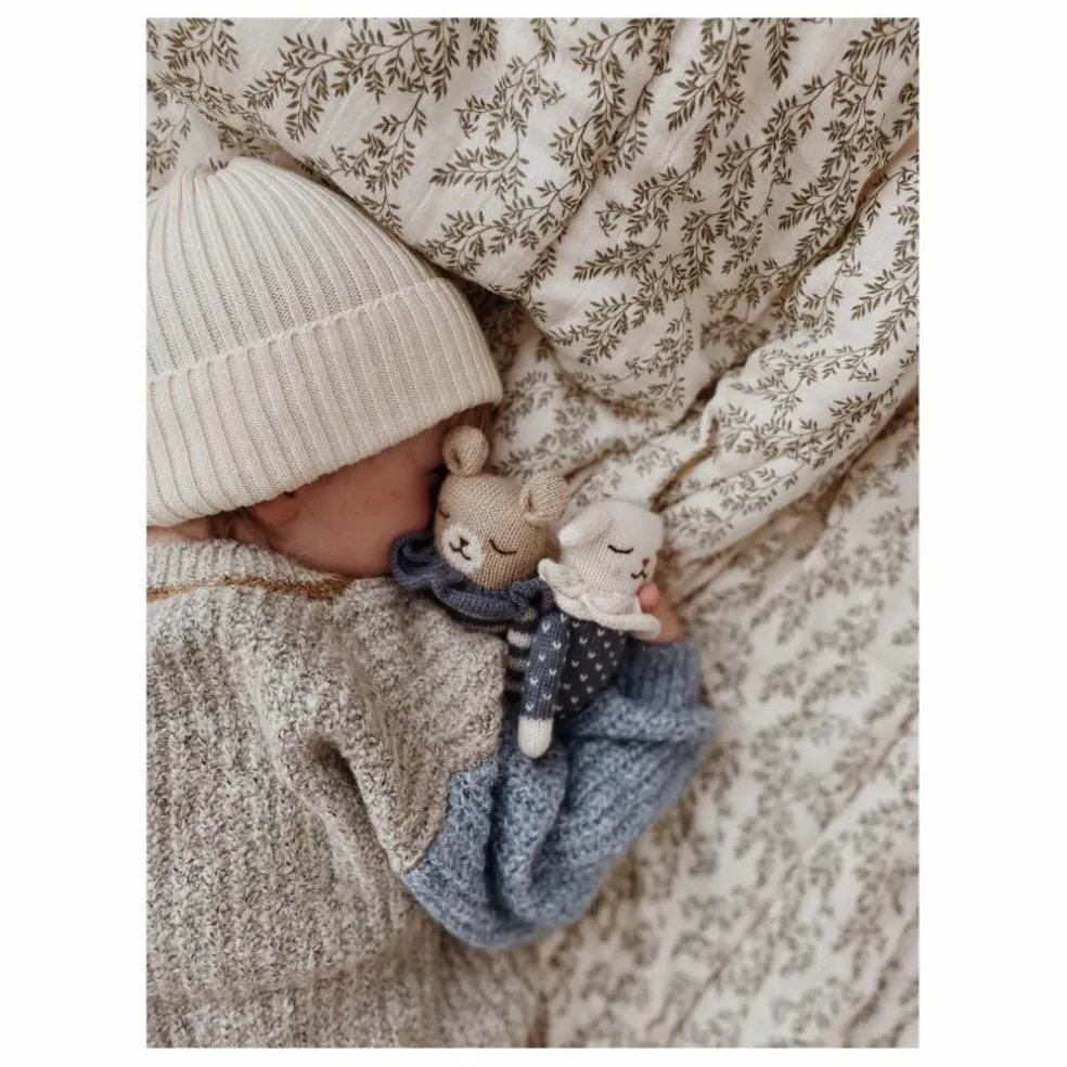 Doudou Ourson barboteuse rayée | Bleu