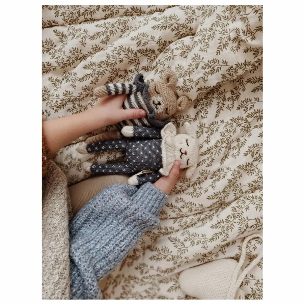 Doudou Ourson barboteuse rayée | Bleu