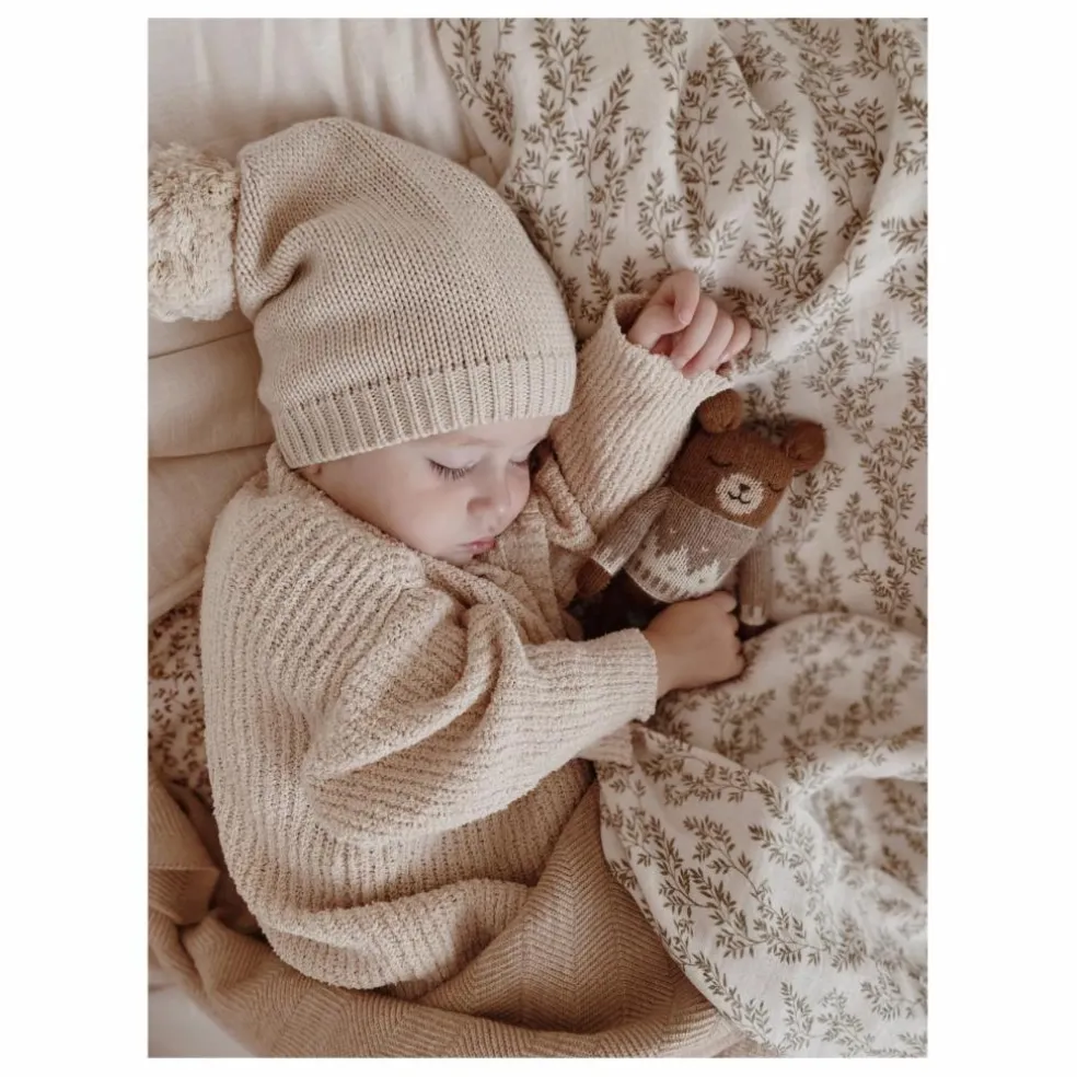 Doudou ourson pull jacquard | Taupe