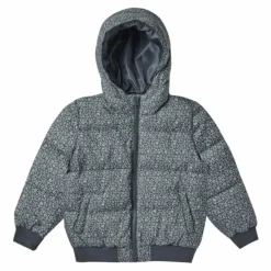 Doudoune Courte Fleurie | Gris