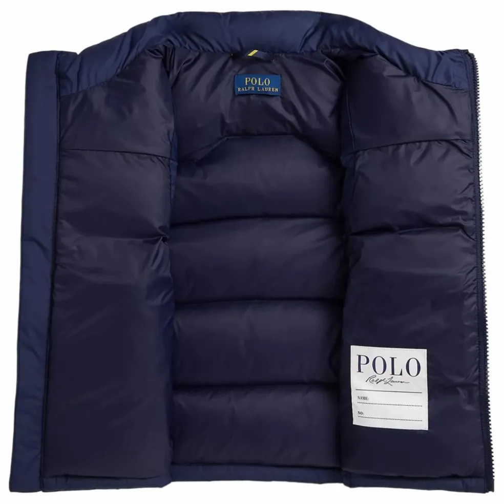 Doudoune Sans Manches Logo Fibres Recyclées | Bleu marine