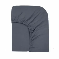 Drap housse Lin lavé | Bleu Tempête