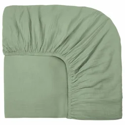 Drap-housse Dili en voile de coton | Vert amande