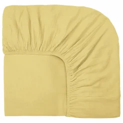 Drap-housse Dili en voile de coton | Jaune Paille