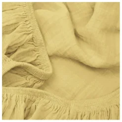 Drap-housse Dili en voile de coton | Jaune Paille