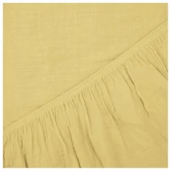 Drap-housse Dili en voile de coton | Jaune Paille