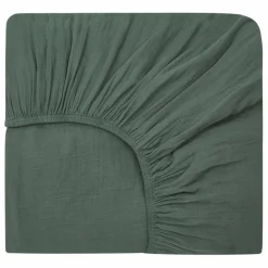 Drap-housse Dili en voile de coton | Gris bleuté