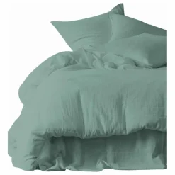 Drap-Housse en gaze de coton Mykonos | Bleu céladon