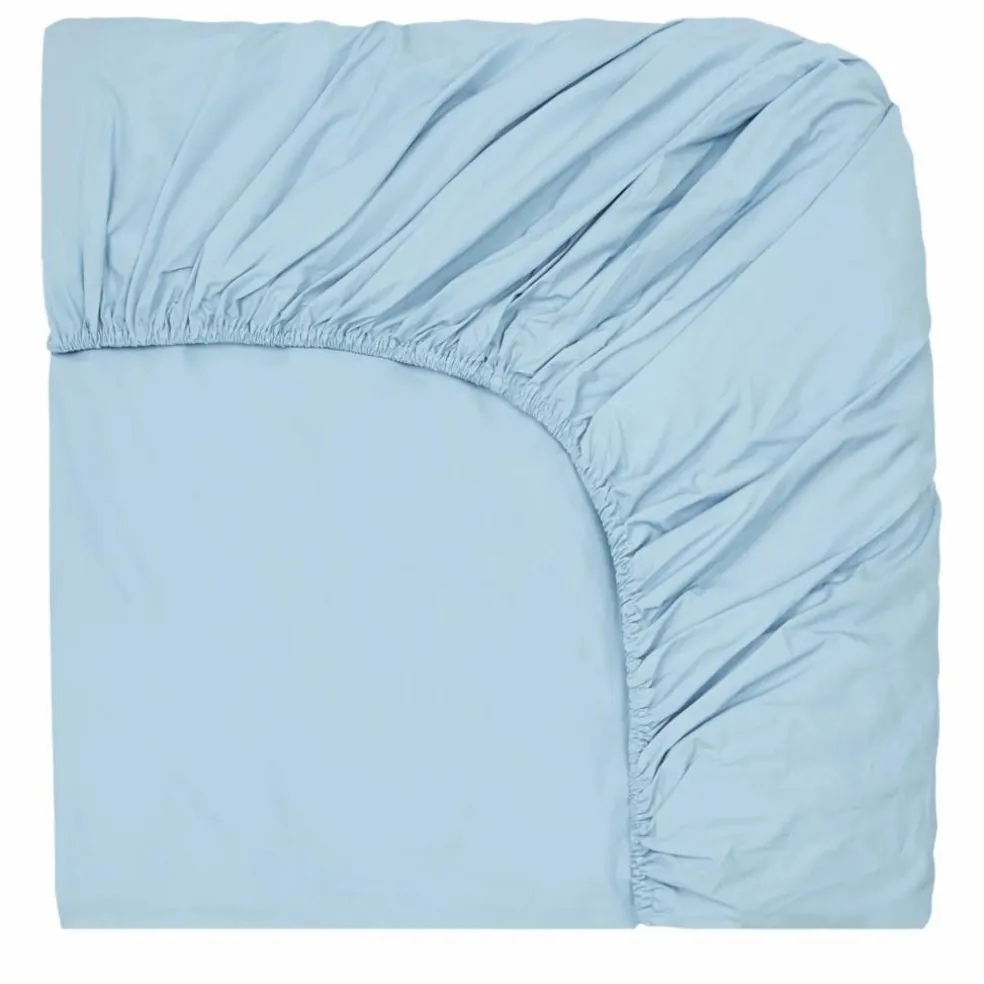 Drap-housse en percale organique | Bleu ciel