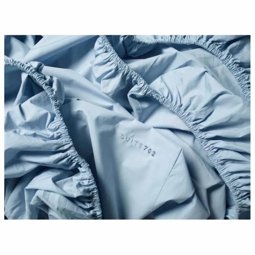 Drap-housse en percale organique | Bleu ciel
